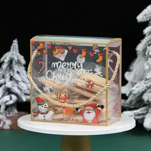 Прозрачная Рождественская упаковочная коробка CLBX для домашних животных, кондитерское печенье со снежинками, коробка для конфет, Подарочная коробка для выпечки