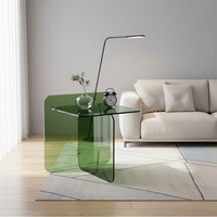 Table basse en acrylique vert pour la décoration de la maison, table d'appoint minimaliste pour le salon, design simple, meubles