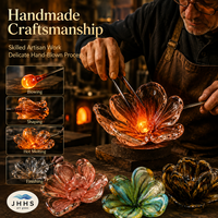 Porte-bougie en verre artisanal, support de bougie chauffe-plat coloré de luxe pour la décoration de la maison, accent romantique pour la table