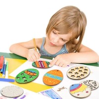 Individuelle Werbegeschenke Holz-Osterdekoration DIY Hasen-Holzkunstbrett Tischdekoration Hasen-Party Handgezeichnete Holzchips