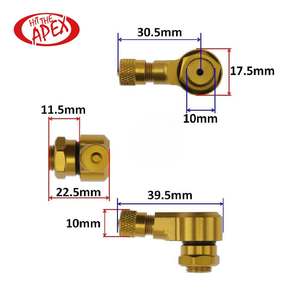 Valve de pneu universel en aluminium pour moto, 2 pièces, 11.3mm, clapet de tige de pneu à 90 degrés tout-terrain universel pour HONDA, <span class=keywords><strong>DUCATI</strong></span> - Product Image 5