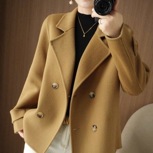 <span class=keywords><strong>Manteau</strong></span> en Laine pour <span class=keywords><strong>Femme</strong></span> <span class=keywords><strong>XL</strong></span> 2026 Style Court Automne <span class=keywords><strong>Hiver</strong></span> Coupe Ample Petites Silhouettes Boutons Double Boutonnage Teint Tendance - Product Image 1