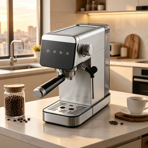 Machine à expresso semi-automatique à écran tactile pour cuisine moderne, thermobloc, cafetière domestique, mousseur à lait pour latte et cappuccino - Product Image 1