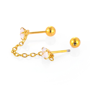 <span class=keywords><strong>Orecchini</strong></span> a perno doppio in acciaio inossidabile 316L YW con zirconi a forma di stella e cuore <span class=keywords><strong>per</strong></span> <span class=keywords><strong>piercing</strong></span> alla cartilagine, elice, <span class=keywords><strong>trago</strong></span> - Gioielli <span class=keywords><strong>per</strong></span> il corpo - Product Image 3