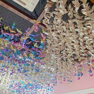 นกกระเรียนกระดาษโอะริงะมิพวงมาลัยสีรุ้งแบบพับได้สายรุ้งสำหรับวันวาเลนไทน์วันคริสต์มาสจบการศึกษา - Product Image 2