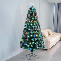 6ft 7ft Großhandel Hochwertige Weihnachts baum Künstliche Glasfaser Weihnachts bäume Mit Led