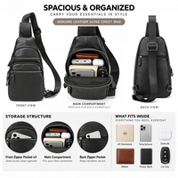Sac à dos de voyage pour homme MARRANT avec fermeture éclair, sac à bandoulière en cuir, sac à bandoulière en cuir de créateur, sacs de poitrine en cuir pour homme