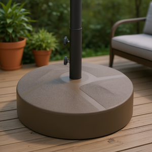 Base per Ombrellone da Patio Rotonda in Resina Resistente all'Acqua Design Contemporaneo per Esterni - Product Image 2