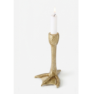 Porte-bougie en métal décoratif finition or, design antique pied d'oiseau, élégant centre de table pour la maison et les mariages - Product Image 1