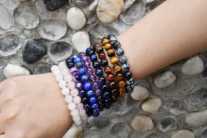 F266 bracciali per la festa della mamma regali all'ingrosso pietra lavica di pietra vera di giada gioielli da donna in pietra naturale bracciale in pietra naturale