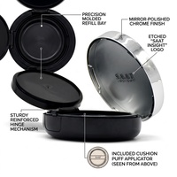 Boîtier compact rond vide en ABS de 15g avec coussin d'air et miroir intégré pour emballage cosmétique