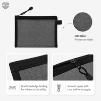 Pochette en maille tissée personnalisée avec fermeture éclair, organiseur écologique portable pour petits accessoires de voyage, sac de rangement OEM à faible MOQ