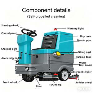 Professional BOSHUO <b>Walk</b>-Behind New Floor Scrubber <b>Machine</b> High Suction Power Self-Propelled Design Road Cleaning - Product Image 2