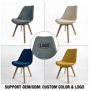 Chaises de salle à manger de luxe européennes modernes avec sièges rembourrés en tissu durable pour appartement, salle de sport, atelier, entrepôt - Product Image 1