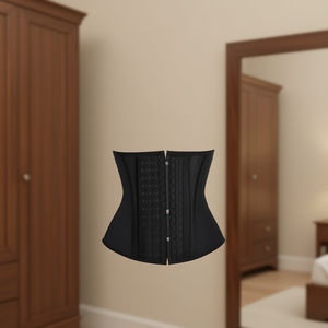 Women's Mesh Corset Shapewear <b>Firm</b> <b>Control</b> <b>Strapless</b> <b>Body</b> <b>Shaper</b> With Steel Boned Hook And Eye Design Black M - Product Image 2