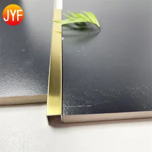 jyf10023 AISI SUS ASTM Wall Decorative Hairline Brass Color Stainless Steel Tile Trim Brass Skirting