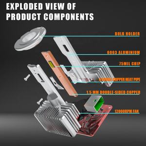 Nouveau modèle D20 12000 tr/min ventilateur d'efficacité 110w 11000 lumens Double face 15 puces D2s D3s D4s D1s Led Canbus 6000K pour <span class=keywords><strong>voiture</strong></span> - Product Image 4