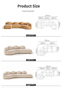 YOUTAI Divano a Tre Posti Moderno e Curvo per Soggiorno, Personalizzabile con Design Elegante - Product Image 5