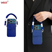 Étui de téléphone portable de luxe en cuir matelassé pour iPhone 15 Pro Max avec sangle en corde, design sac à main