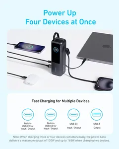 <span class=keywords><strong>แบ</strong></span><span class=keywords><strong>ต</strong></span>เตอรี่สำรอง Anker Zolo ความจุ 25,000mAh กำลังไฟ 165W <span class=keywords><strong>ชาร์จ</strong></span>เร็วพิเศษสำหรับแล็ปท็อปแบบคู่ พกพาสะดวก พร้อมหน้าจอ LED <span class=keywords><strong>ชาร์จ</strong></span>เร็วใน<span class=keywords><strong>ต</strong></span>ัว - Product Image 4