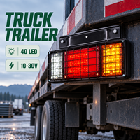 Feu arrière combiné HSSH 40 LED avec cadre en fer 12V 24V, fonction Stop, Clignotant et Marche arrière pour camion ISUZU