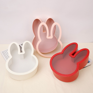 Nueva llegada forma <span class=keywords><strong>de</strong></span> conejo <span class=keywords><strong>de</strong></span> Pascua cubierta <span class=keywords><strong>de</strong></span> acrílico transparente flor regalo embalaje cajas <span class=keywords><strong>de</strong></span> papel - Product Image 4