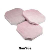 Nouveau plateau à bagues octogonal en velours, logo personnalisé, présentoir de bijouterie de luxe, plateau de présentation pour bagues et boucles d'oreilles, plateau à bijoux multi-usages