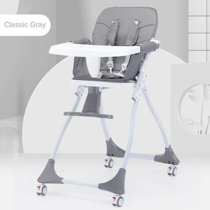 Chaise haute pour bébé de haute qualité pliable Portable hauteur réglable stockage en un clic chaise de salle à manger pour bébé avec roues - Product Image 3