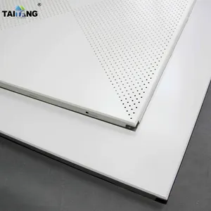 Kail pada Panel plafon logam berlubang, plafon Aluminium palsu Plafond melengkung