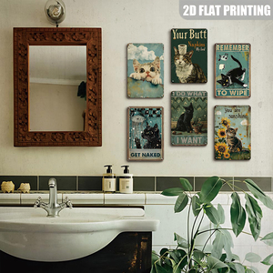 Faccio ciò che voglio, divertente targa in metallo vintage con gatto nero, decorazione da parete con gatto spiritoso - Product Image 5