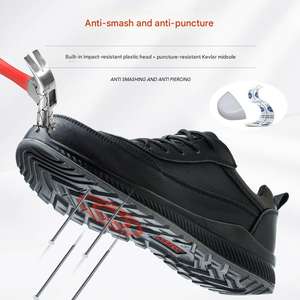 أحذية أمان رجالية رياضية بمقدمة فولاذية خفيفة الوزن وقابلة للتنفس ومضادة للانزلاق للاستخدام اليومي في العمل والصناعة - Product Image 4