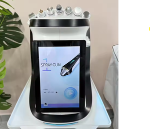 Appareil de peeling aquatique intelligent 7-en-1 à bulles d'oxygène noires, hydro-dermabrasion, jet d'eau bleu glacé et petites bulles - Product Image 3