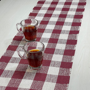 Napperons en coton imprimé à carreaux Boho personnalisés Table réutilisable de style coréen moderne pour les mariages en papier polyester - Product Image 5