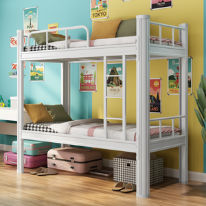 Двухъярусные кровати для студенческих общежитий, стальная железная рама, низкопрофильный минималистичный дизайн, коммерческое качество для школ - Product Image 6