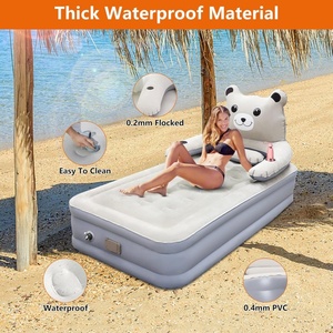 Modern PVC Inflatable Air <b>Mattress</b> with Flocking and Built-in Pump Single Full Size for Indoor and Outdoor Use - Product Image 5
