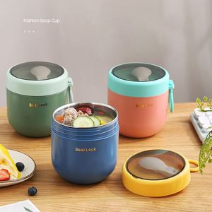 Edelstahl Rvs Heated Thermal Insulated Stainless Steel Tin Metal Bento Box Lunchbox Cereal Oatmeal Soup Cup Bowl for Kid School - Product Image 1