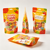 Pochette à bonbons haut de gamme dégradée, finition mate de luxe, sac refermable à fermeture éclair, emballage alimentaire imprimé en héliogravure MOPP+PET+PE