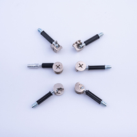 Kit de fixation mini en acier zingué, accessoires de connexion détachables, chevilles en bois, connecteurs trois-en-un pour meubles, raccords à came