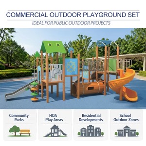 Juego de Equipos de Juegos Infantiles Comerciales para Exteriores, con Tobogán en Espiral y Rocódromo, de Madera Sólida, con Temática Oceánica, Personalizado - Product Image 2
