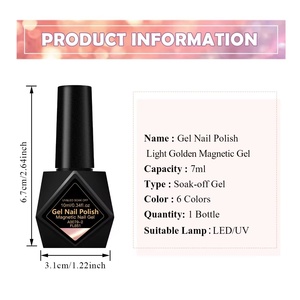 10ml Soft Golden Glass Cat Magnetic <b>Gel</b> Polish for Punk Style Water-light <b>Nail</b> Art <b>Gel</b> Varnis Gold Glitter Soak Off UV LED <b>Gel</b> - Product Image 6