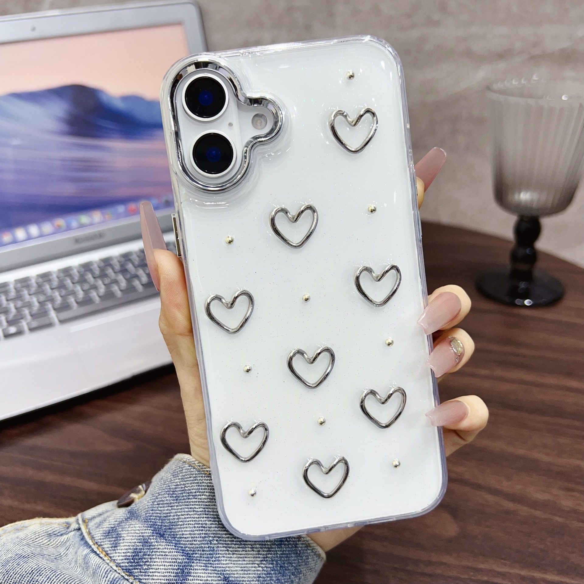 Heart-shaped Resin Phone Case