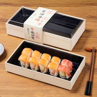 Boîte Cadeau Rectangulaire de Luxe Personnalisée en Papier Biodégradable pour Sushi à Emporter, Contenant d'Emballage Magnétique avec Feuille d'Or pour Sushi – Vente en Gros