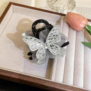 <span class=keywords><strong>Pince</strong></span> à cheveux papillon élégante pour femmes maille en plastique et <span class=keywords><strong>strass</strong></span> pour fête-jolies coiffures de queue de cheval et de <span class=keywords><strong>chignon</strong></span> - Product Image 3