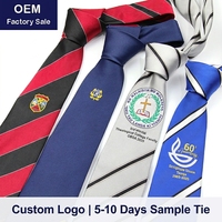 Corbatas Personalizadas de Poliéster de 3.5 Pulgadas, Corbatas Blancas y Azul Marino con Logotipo Bordado, Corbatas para Uniformes de Club
