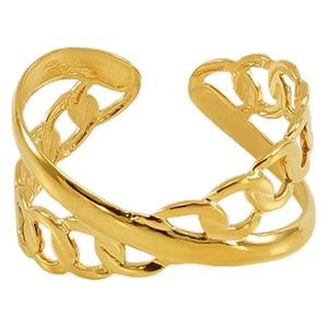 ZOGXIN Geometric Open <b>Ring</b> 18k Gold <b>Titanium</b> Steel Women's Fashion Jewelry Gift - Product Image 5