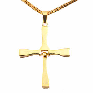 Collana a Croce Fast and Furious Domini <span class=keywords><strong>Toretto</strong></span>, Collana da Uomo alla Moda con Ciondolo a Croce con Zirconi, Pendente Hip Hop con Croce in Zirconia Cubica - Product Image 2