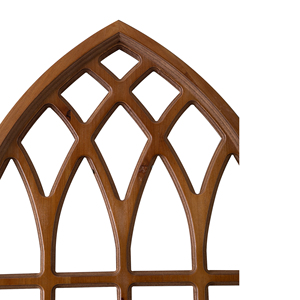 Ornement mural en bois de style gothique de luxe pour ferme, cadre en bois, décoration murale, vitrail rustique, décoration murale en bois de cathédrale - Product Image 2