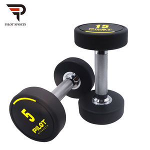 טייס ספורט משלוח משקולות סט חדר כושר ציוד כושר שחור Urethane PU עגול משקולת - Product Image 1