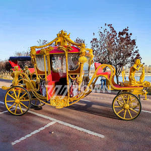 Royal Luxury Electric Sightseeing Buggies Golden Horse Carriage Cart Royal Wedding Horse Carriage para la venta EE. UU. - Product Image 5