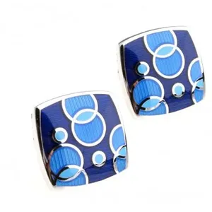 Hot Sale Blue Color Enamel Cufflink Custom Metal Cuff Link